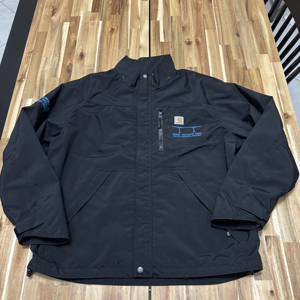 Carhartt‎ Shoreline Jacket Mens L Black Sportex Safety Strom Defender Logo